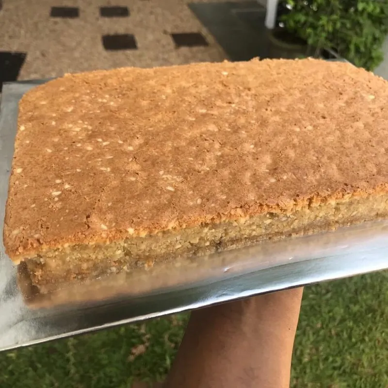 A slice of golden love cake